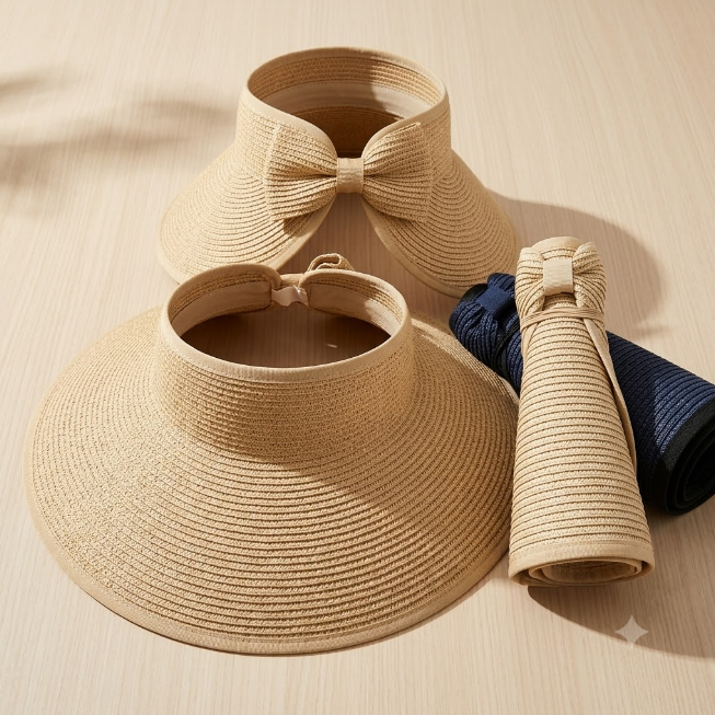 Open Top Straw Visor Hat