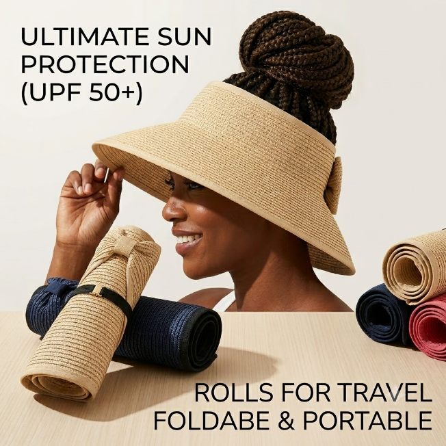 Open Top Straw Visor Hat