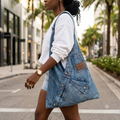 Stunning Denim Tote Shoulder Bag