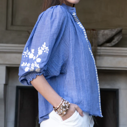 Summer Embroidered Linen Shirt