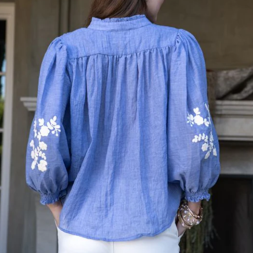Summer Embroidered Linen Shirt