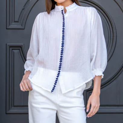 Summer Embroidered Linen Shirt