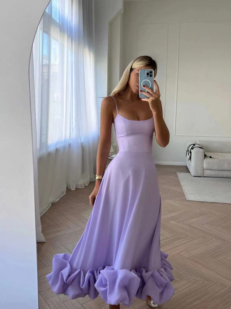 Flounce Bustier Midi Dress