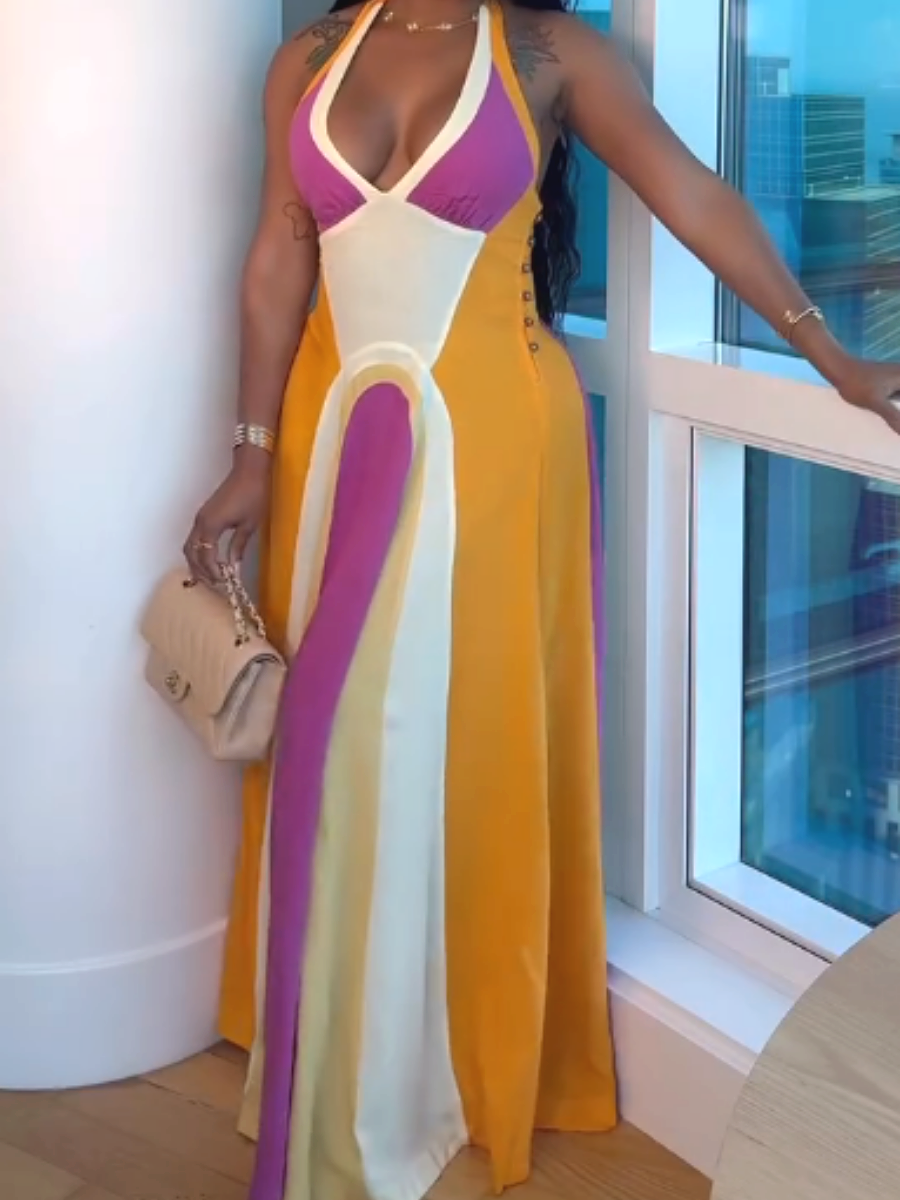 Chic Stripe New Vacation Maxi Dress