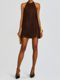 Hot Fringe Suede Mini Dress