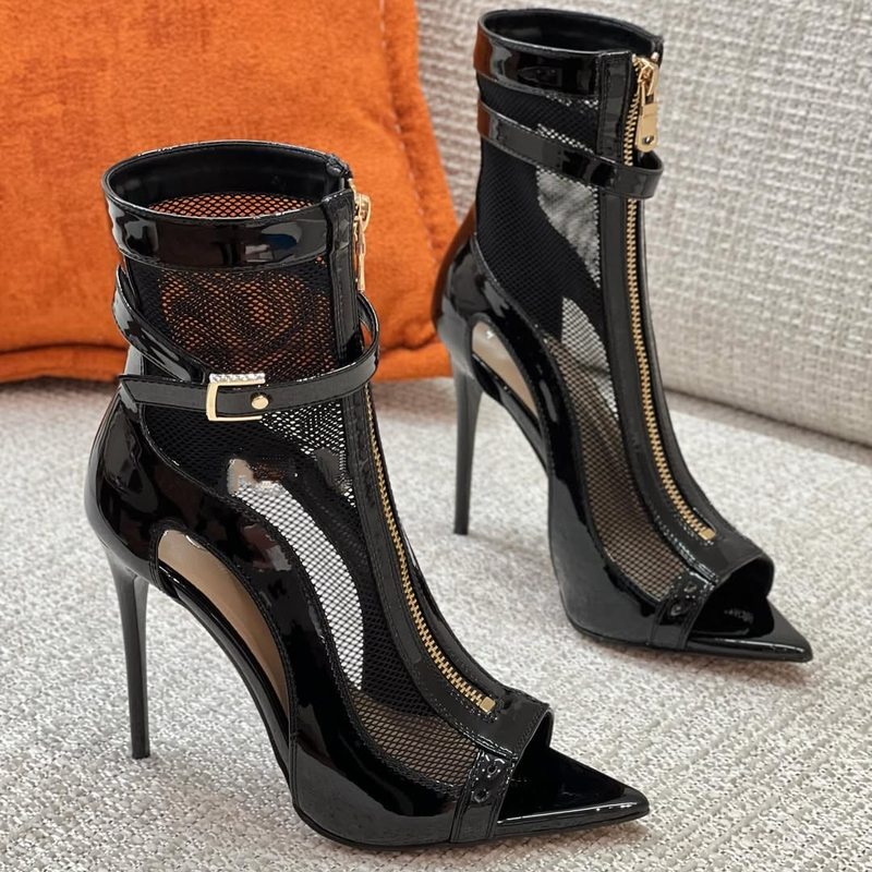 Chic Mesh Breathable High-Heeled Sandals