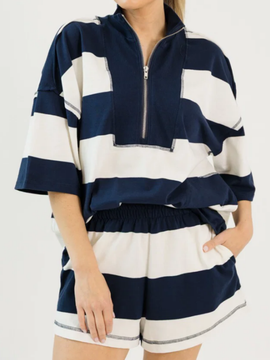 Summer Striped Shorts Set