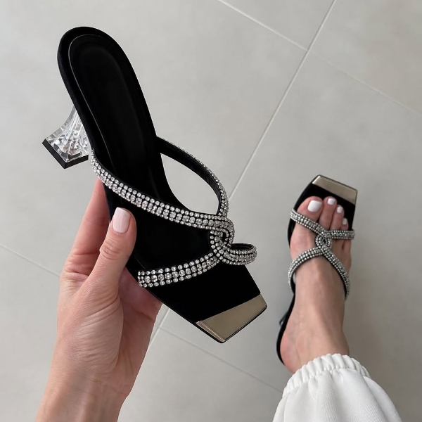 Sparkly Cut Out Heels