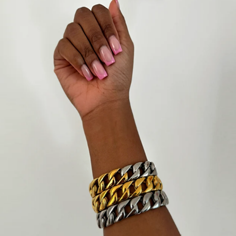 Hip-pop Girl Necklace&Bracelet