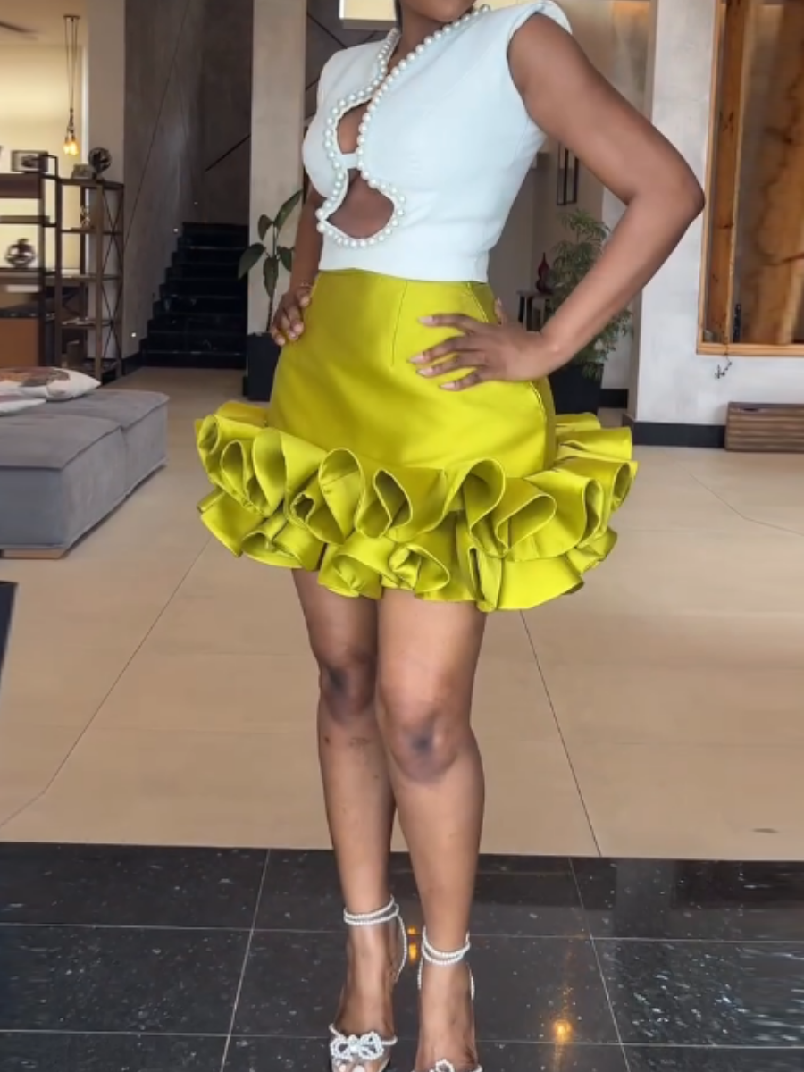 Ruffle Mini Skirt Set