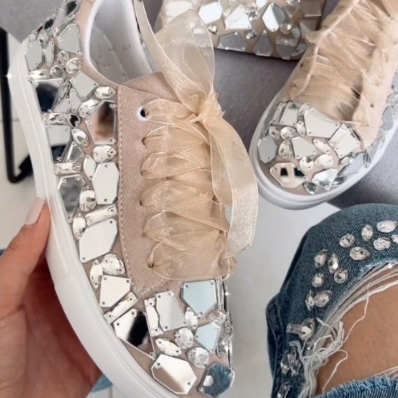 Shiny Flat Casual Shoes