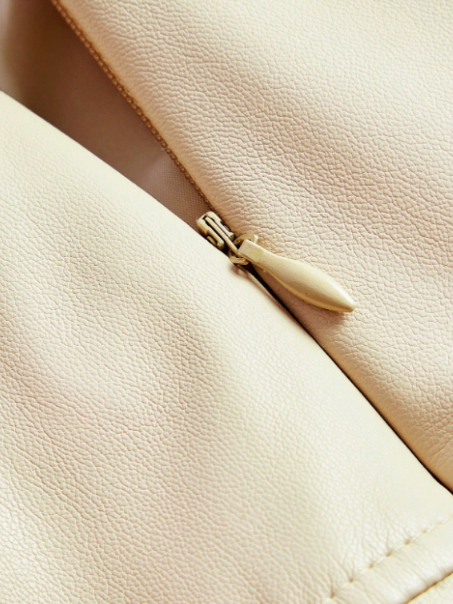 Faux Leather Tassel Midi Skirt
