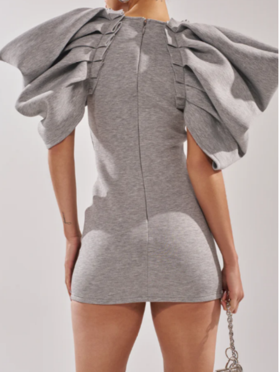 Dramatic Heather Grey Bodycon Mini Dress