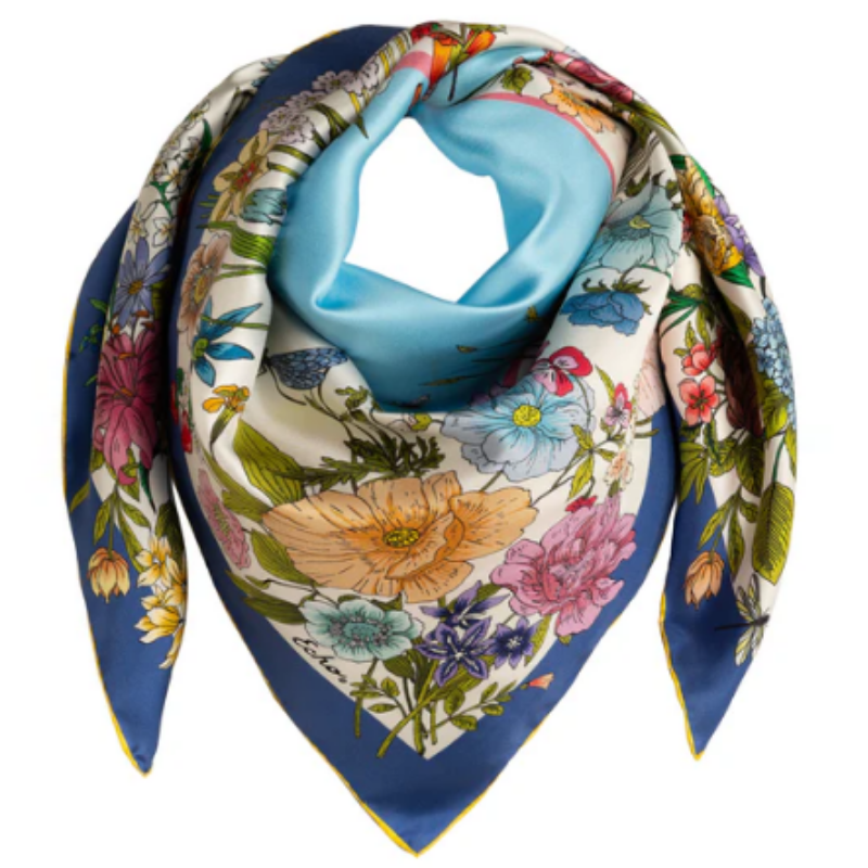 Statement Garden Silk Scarf
