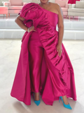 Hot Pink Irregular Pants Set