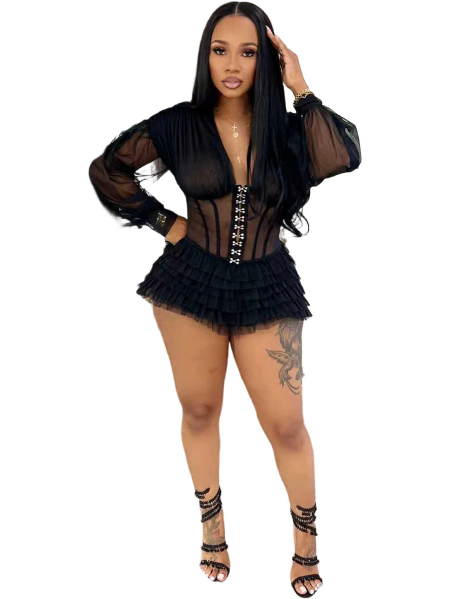 Chill V-Neck Frilled Romper
