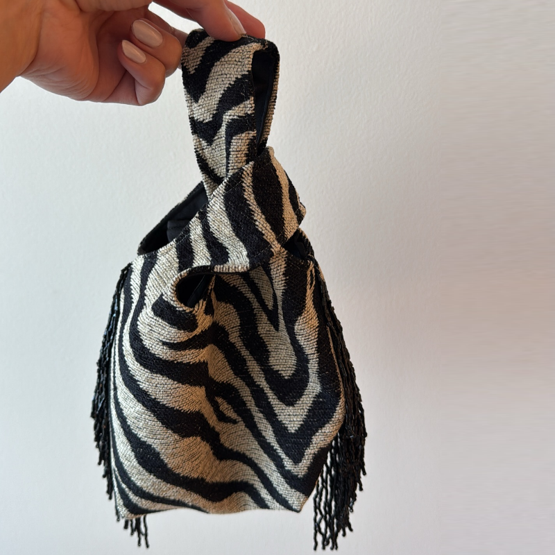Chic Tassel Mini Zebra Handbag