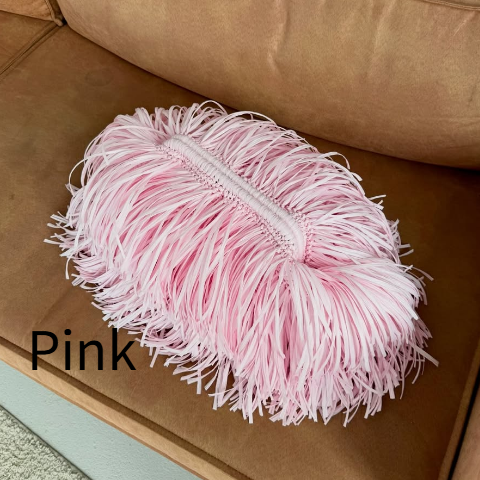 Casual Raffia Fringe Bag