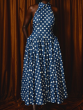 Polka Dot Denim Dress