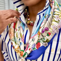 Statement Garden Silk Scarf