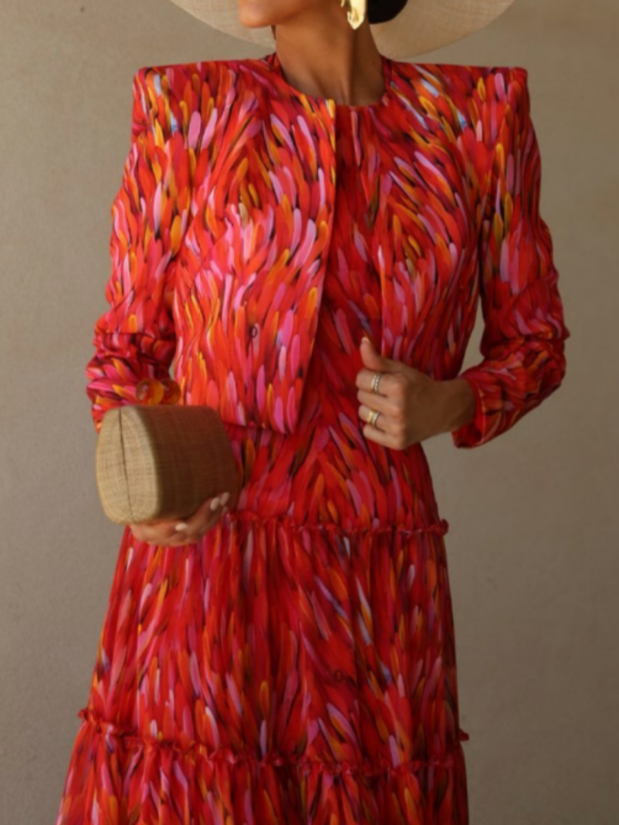 Demure Floral Occasion Outfit