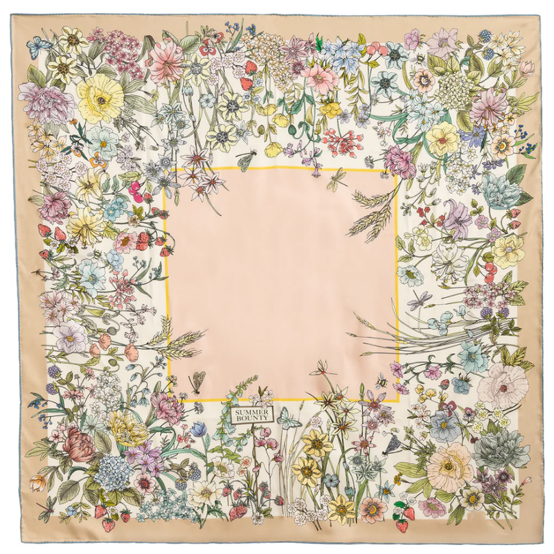 Statement Garden Silk Scarf