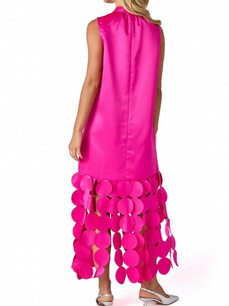 Party Laser-cut Fringe Sleeveless Dress