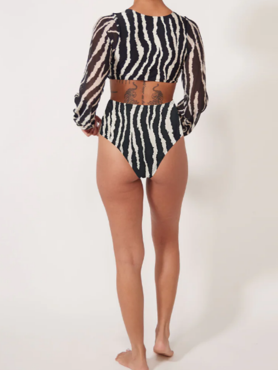 Zebra Print 3pc Swimsuit