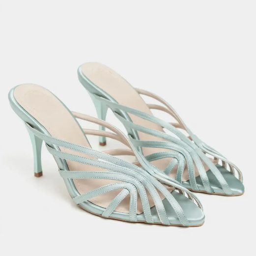 Satin Open-toe Detail Summer Shell Sandals