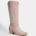 Sparkle Embroidered Leaf Cowboy Boots