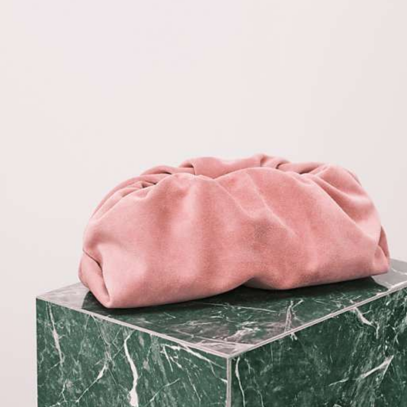 Suede Cloud Clutch Handbag