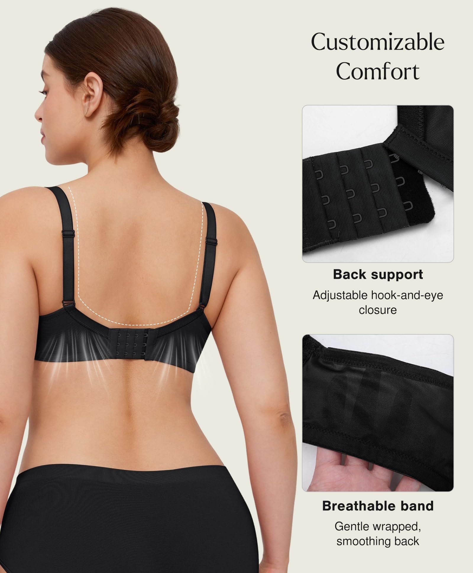 Breezy Lace Underwire Support Gathered Bra In Stock