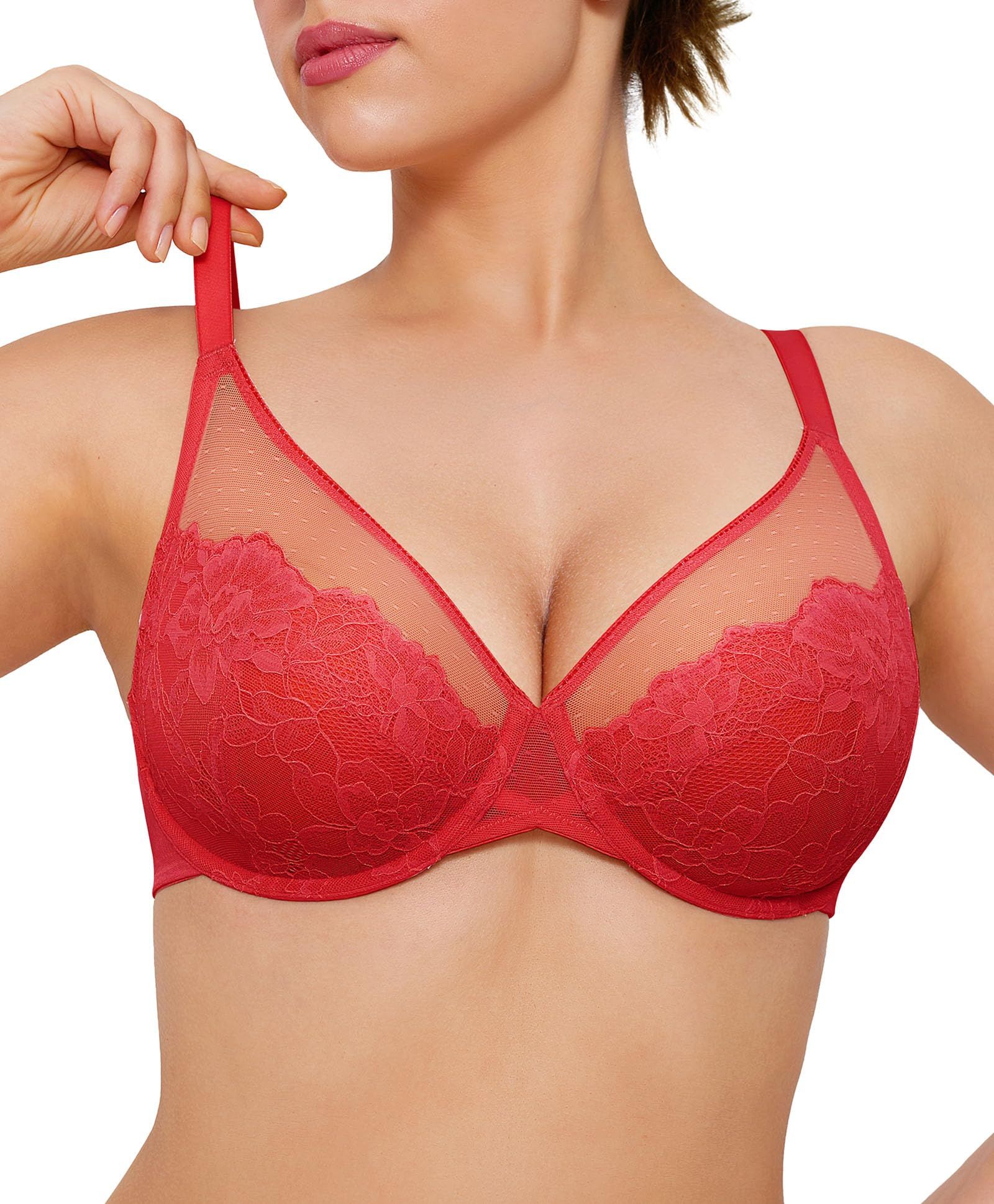 Breezy Lace Underwire Support Gathered Bra In Stock