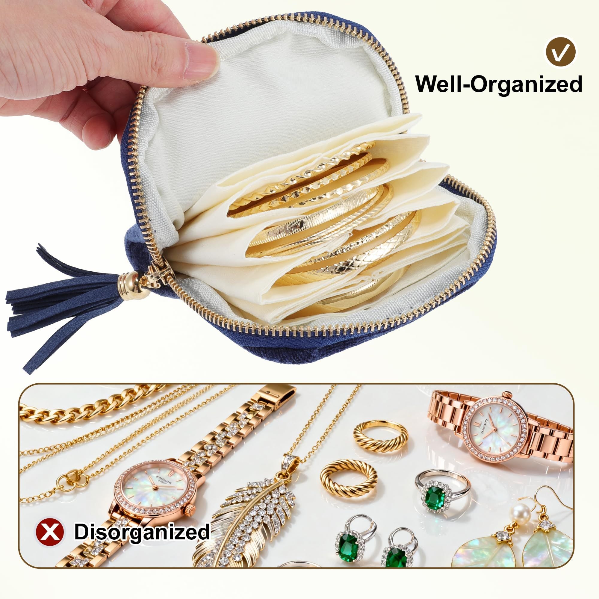 Travel Pouch Bag for Necklace Bracelet Rings Earring Storage